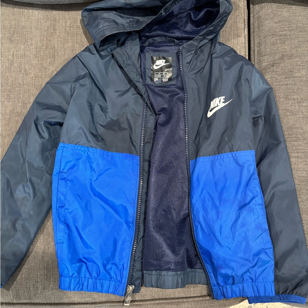 Nike Kids Navy and Royal Blue Raincoat